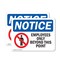 Signmission Employees Only Beyond This Point OSHA Notice Sign, Plastic, 10in W x 7in L, 2PK OS-2PACK-NS-P-710-L-15606 - alternate 1